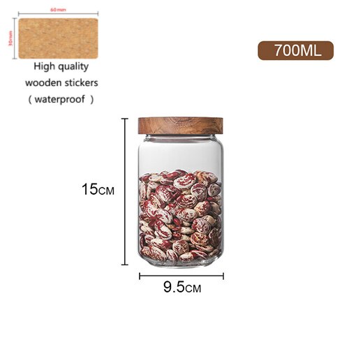 Glass Loose Leaf Tea Canister & Wooden Lid