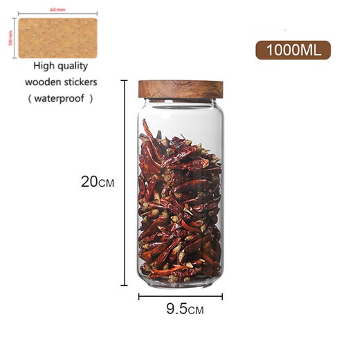 Glass Loose Leaf Tea Canister & Wooden Lid
