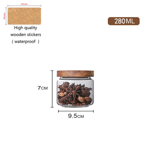 Glass Loose Leaf Tea Canister & Wooden Lid