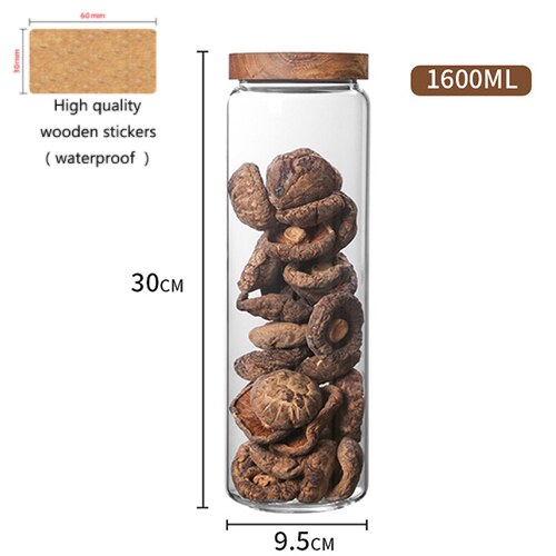 Glass Loose Leaf Tea Canister & Wooden Lid