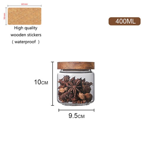 Glass Loose Leaf Tea Canister & Wooden Lid