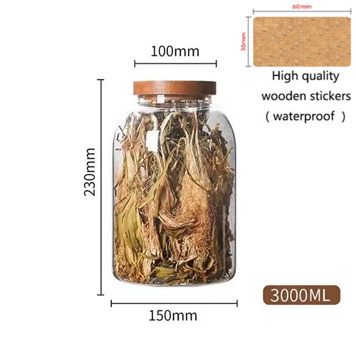 Glass Loose Leaf Tea Canister & Wooden Lid