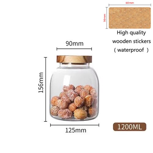Glass Loose Leaf Tea Canister & Wooden Lid