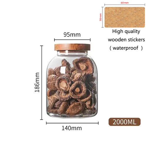 Glass Loose Leaf Tea Canister & Wooden Lid